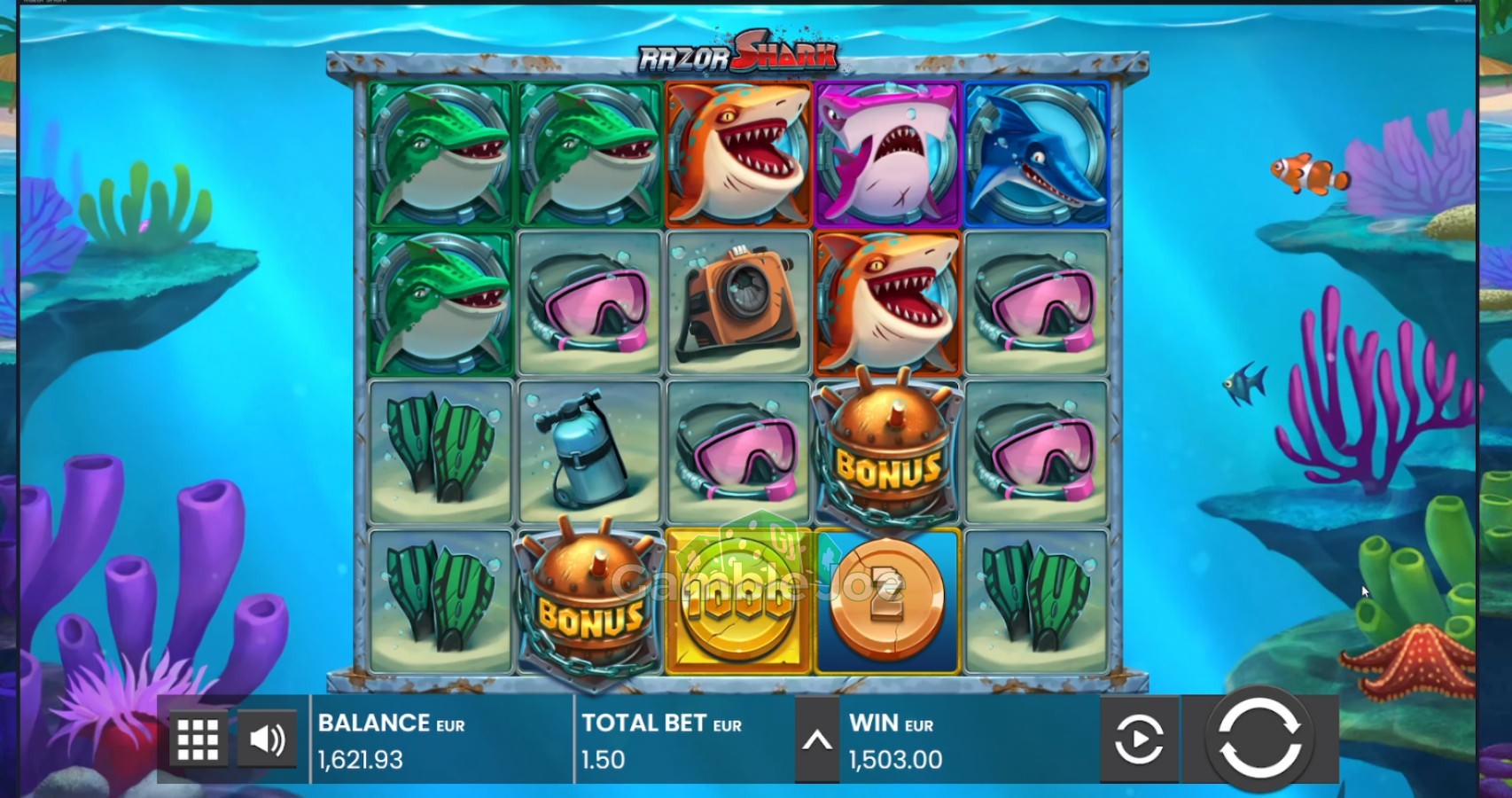 Razor Shark: Lucky - Win factor: 1002x