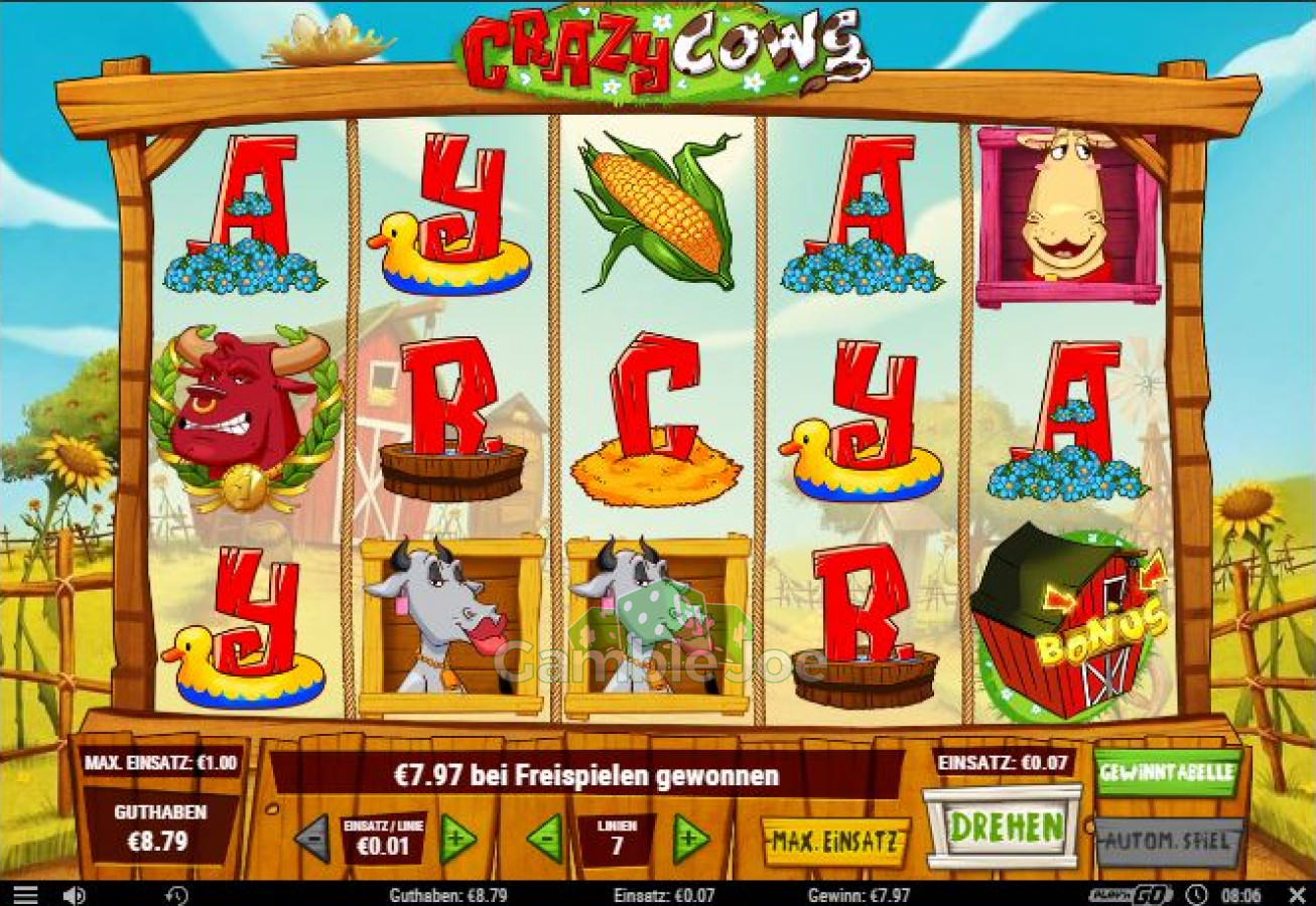 Crazy Cows: crazy cows 7 cent bet 7,79€ fs... - Win factor: 11x